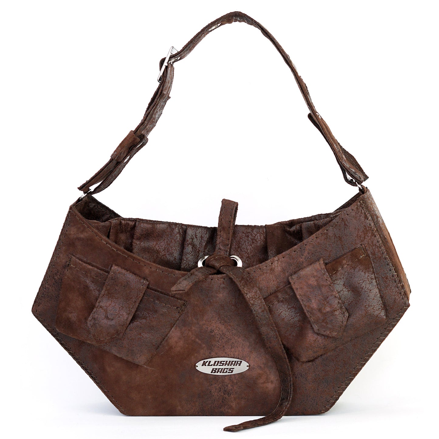 "HEXAGON" brown shoulder bag