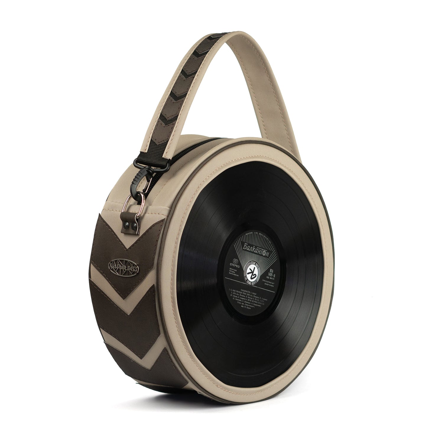 "SALAMANDER" beige 2 x 12" vinyl O bag