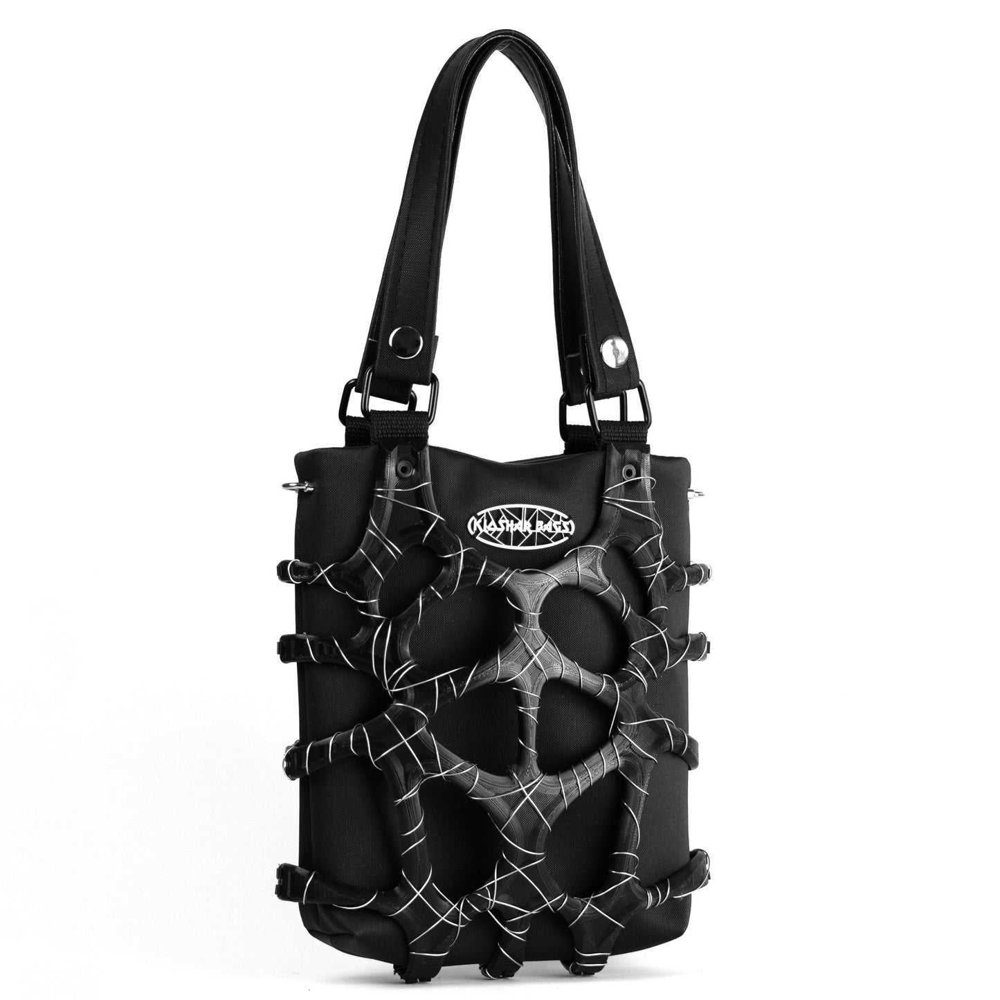 "ALIEN" tote bag mini / black + wire