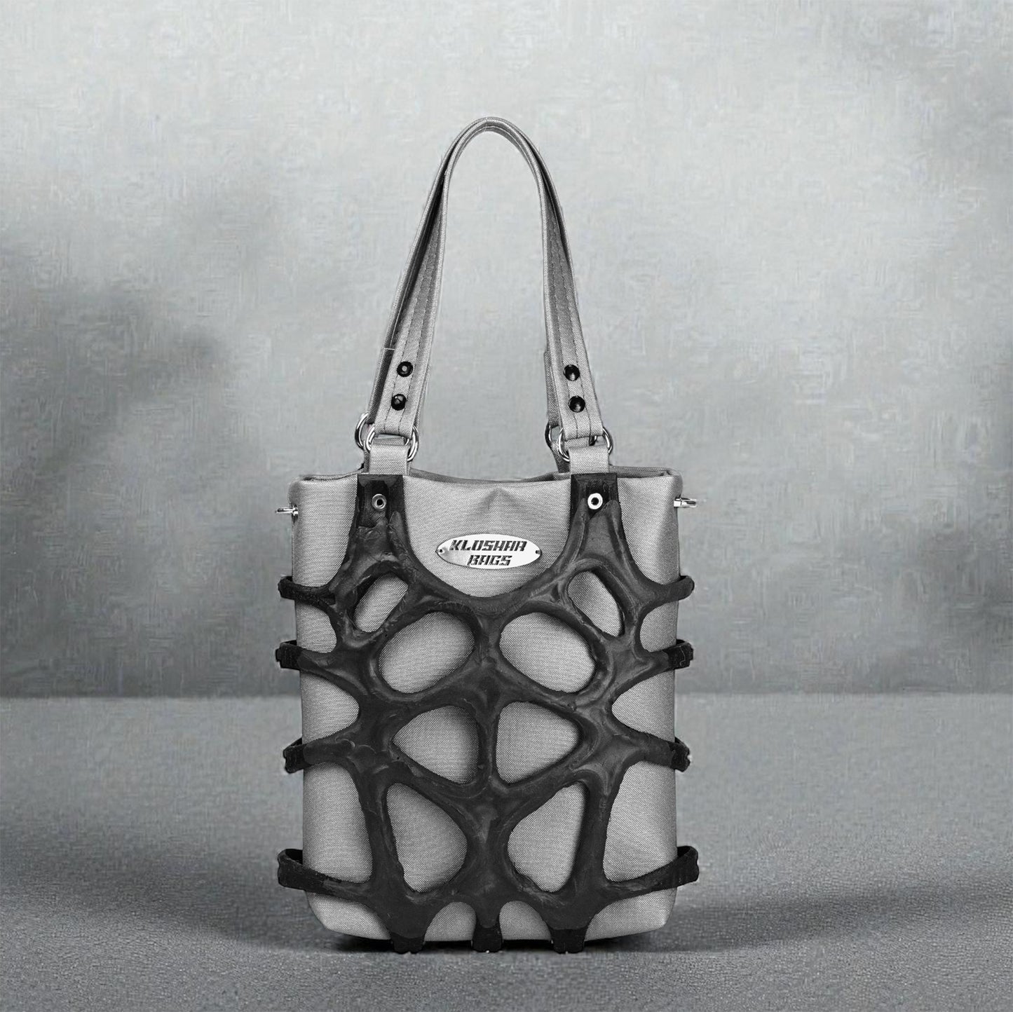 "ALIEN" tote bag mini / Grey-Black