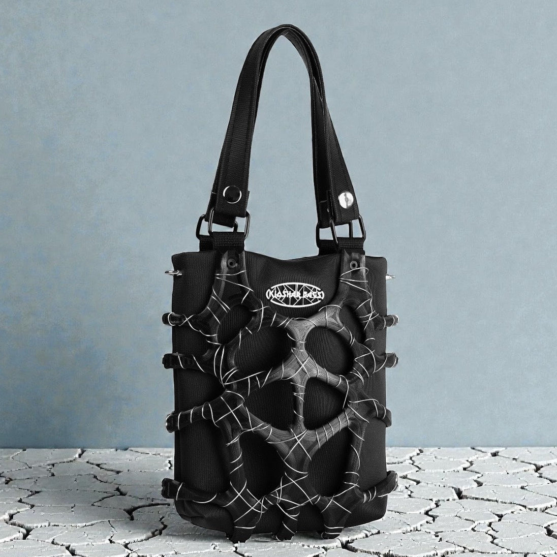 "ALIEN" tote bag mini / black + wire
