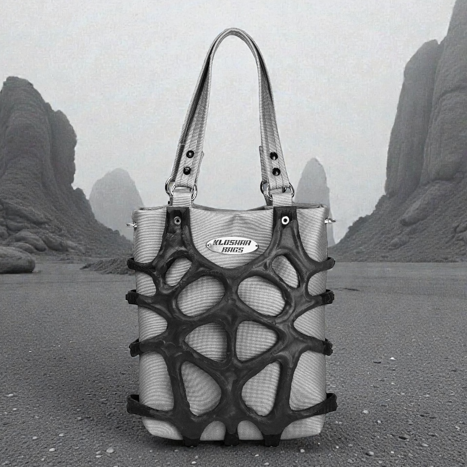 "ALIEN" tote bag mini / Grey-Black