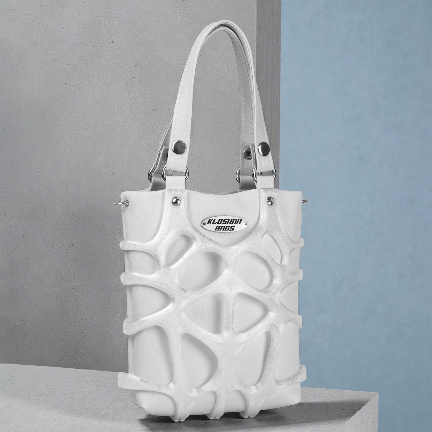 "ALIEN" tote bag mini / white