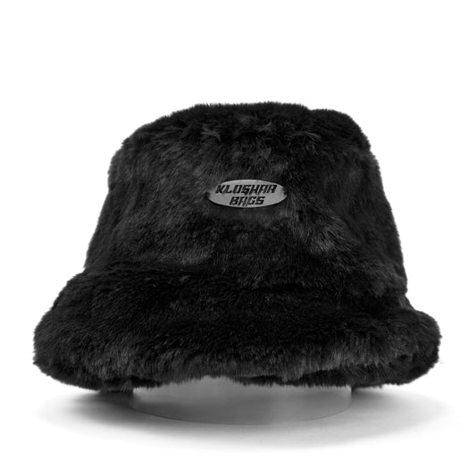 "BLACK" bucket hat plush