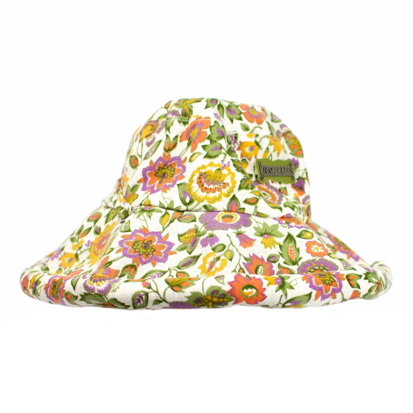 "FLOWERS" large bucket hat