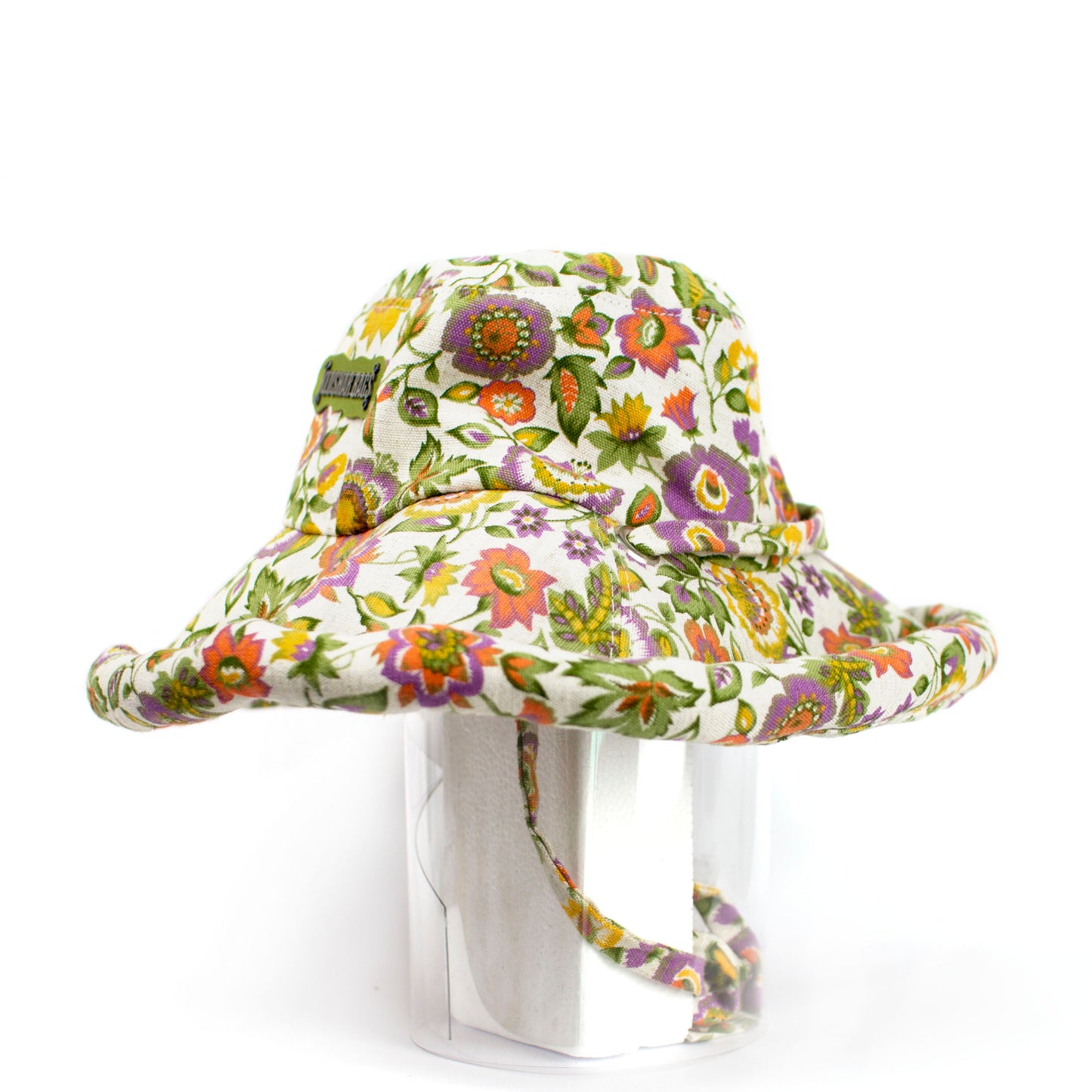 "FLOWERS" large bucket hat